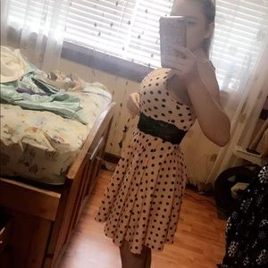 Pink polka dot dress